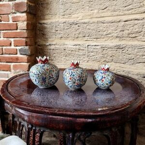 Handcrafted Ceramic Pomegranate Set - Multicolor
